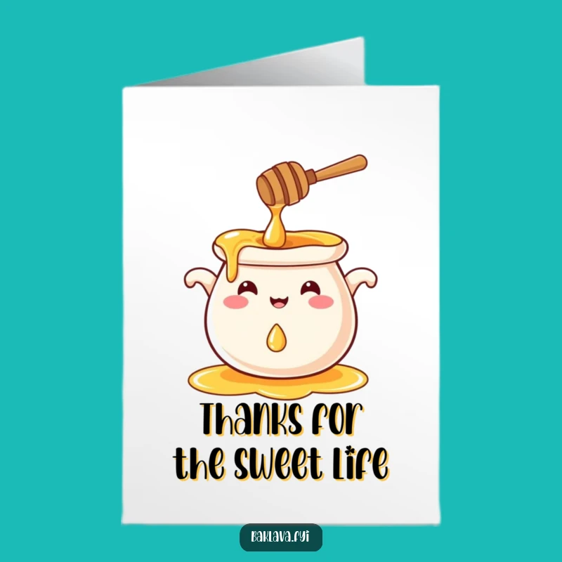 Free Printable Funny Honey Pot Card: Sweet Thanks Splash Downloadable