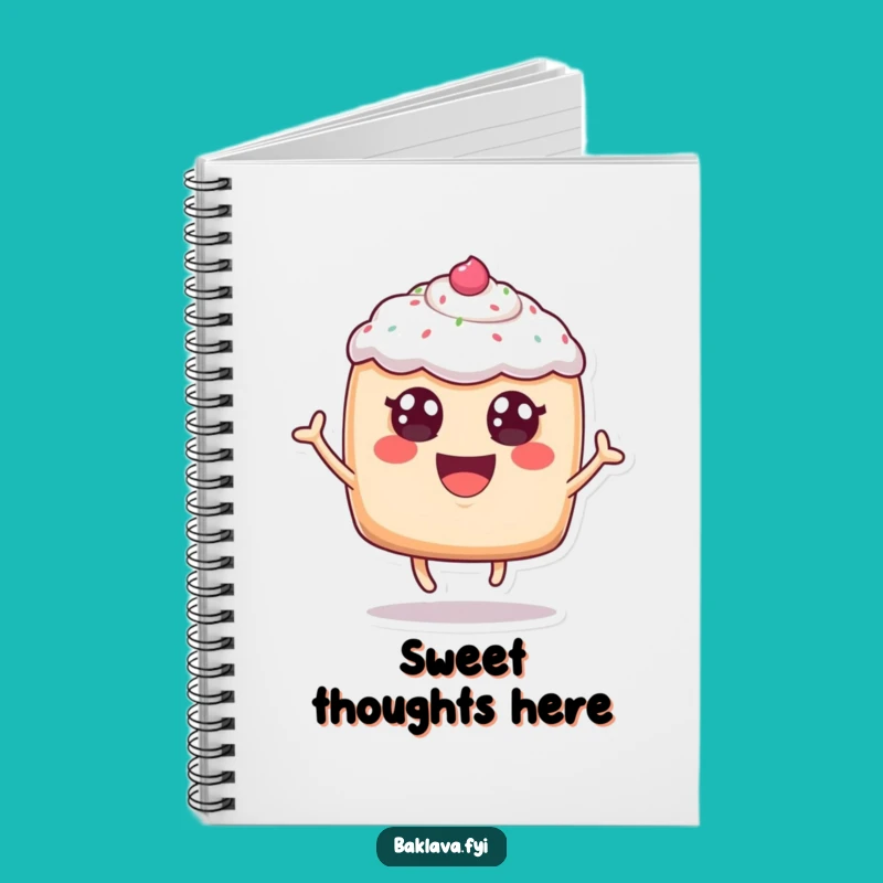 Funny Leaping Pastry Notebook - Cheerful Bakery Humor Journal Gift
