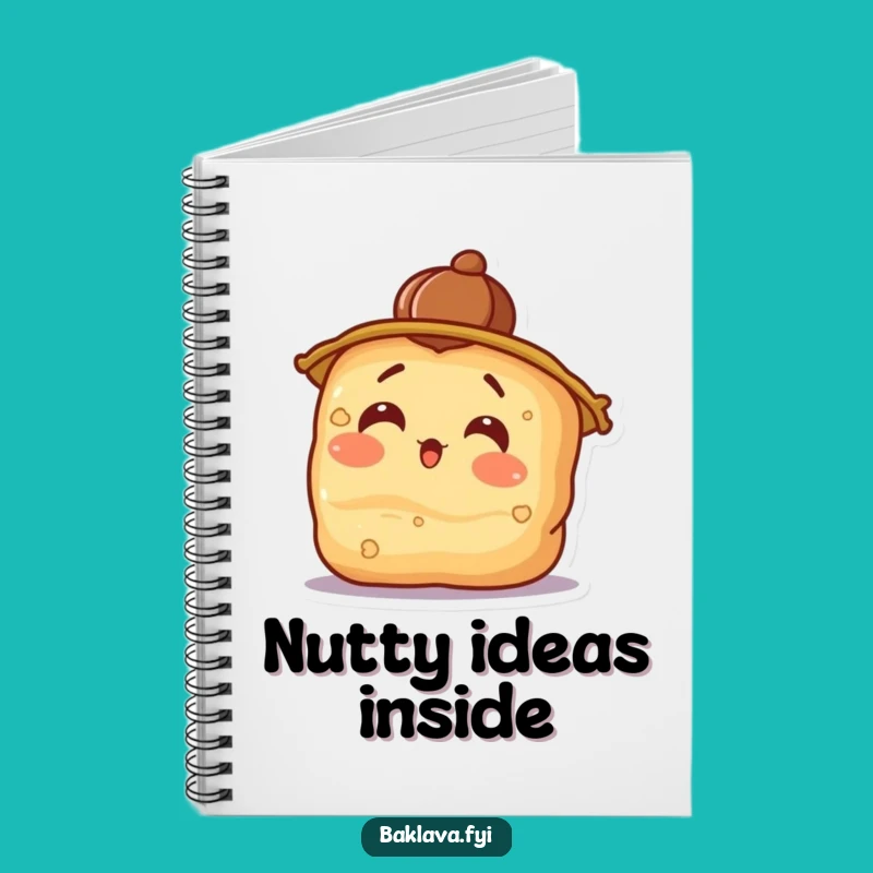 Funny Surprised Baklava Notebook with Walnut Hat - Jot Down Laughs