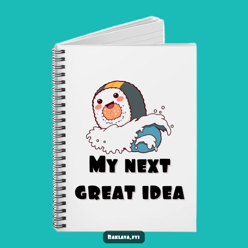 Funny Sushi Roll Wave Notebook: Jot Down Ideas with Hilarious Style