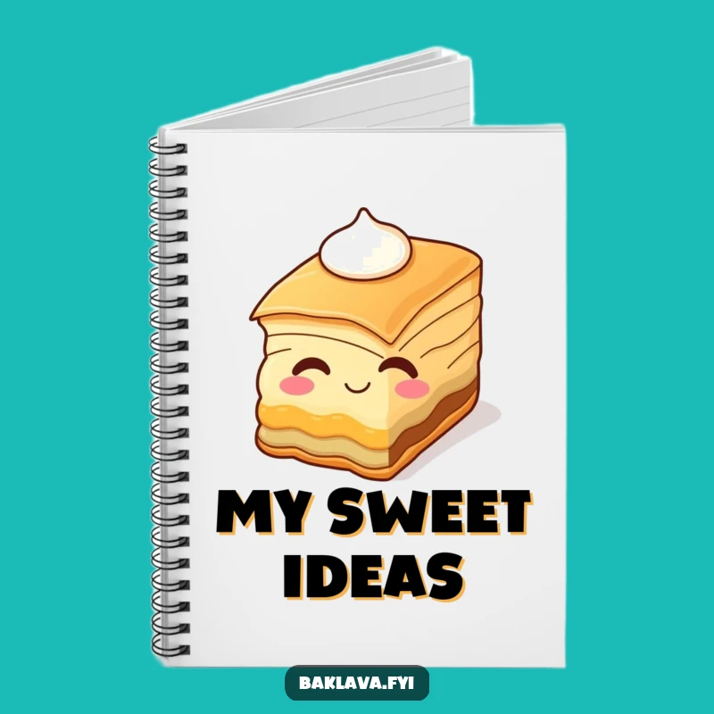 Funny Winking Baklava Notebook - Journal Your Sweetest Thoughts