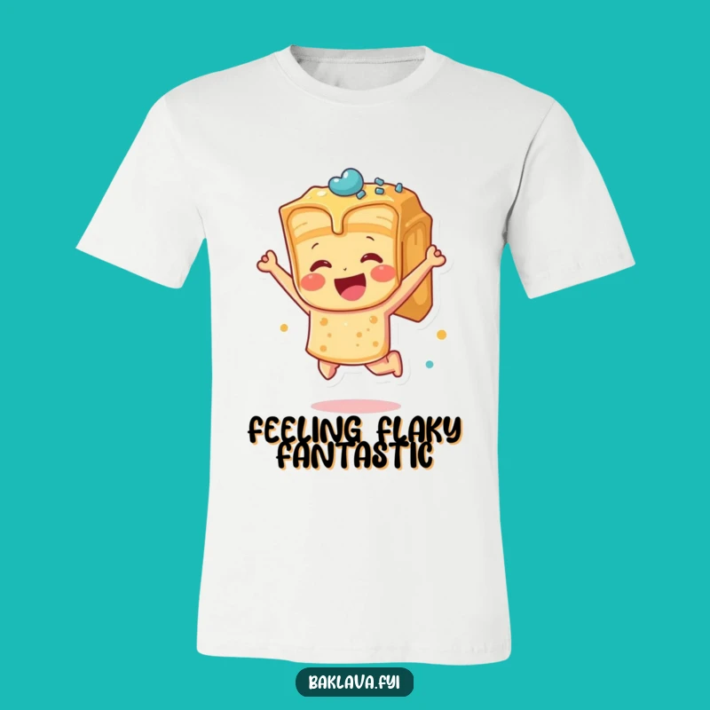 Funny Jumping Baklava T-Shirt - Exuberant Dessert Humor & Happy Tee