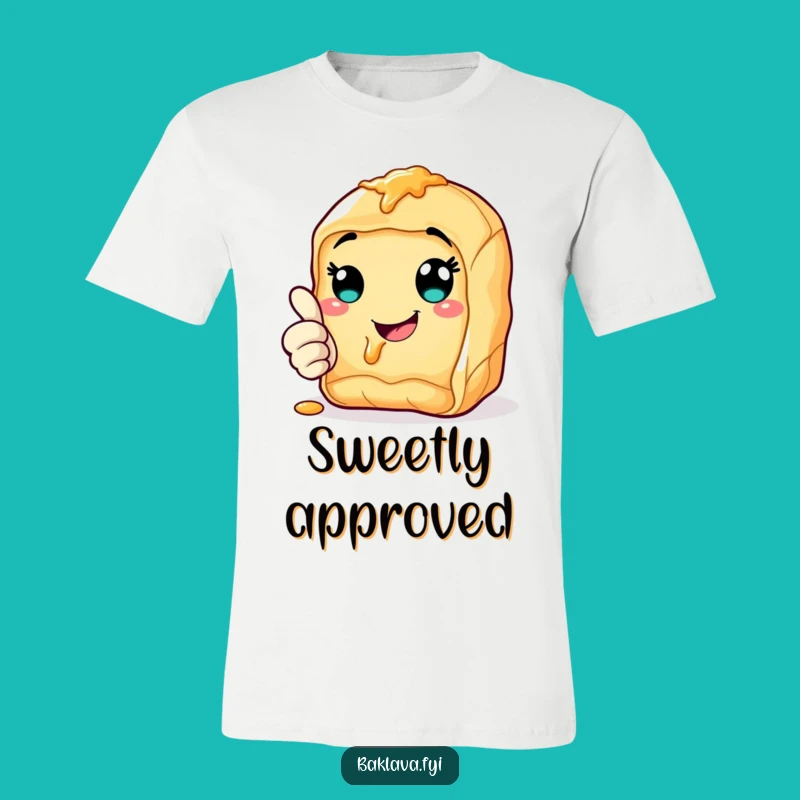 Funny Thumbs Up Baklava T-Shirt: Cheerful Syrup Smile, Perfect Funny Gift for Optimists