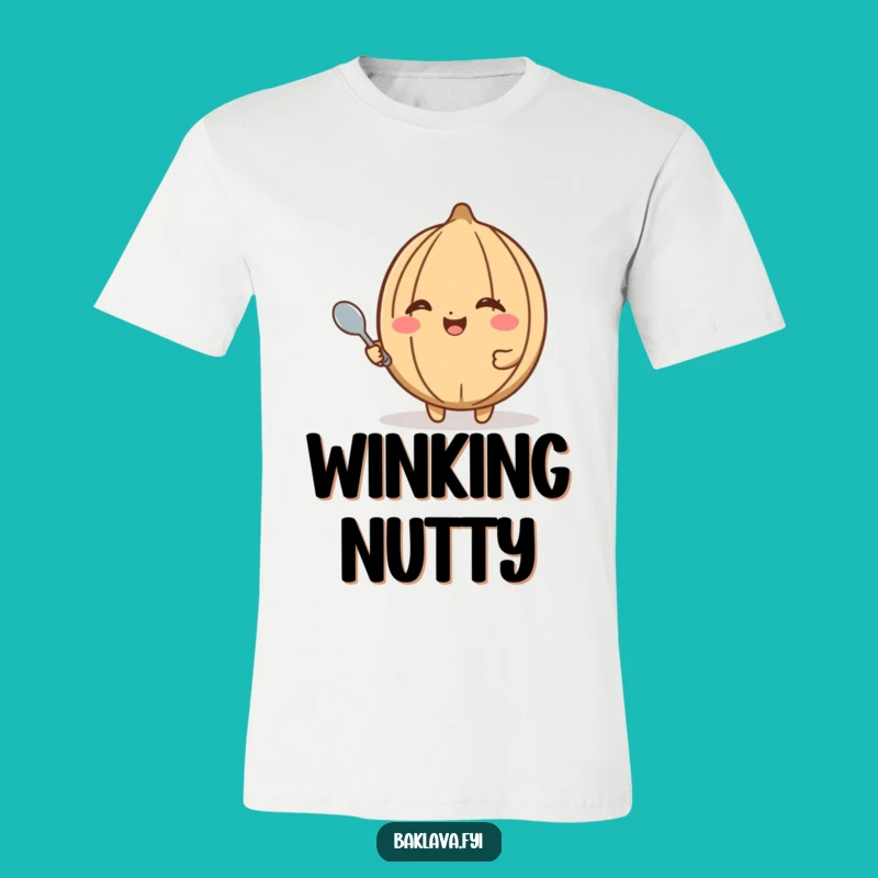 Funny Walnut Wink T-Shirt - Happy Nut Design for Snack Lovers & Gift