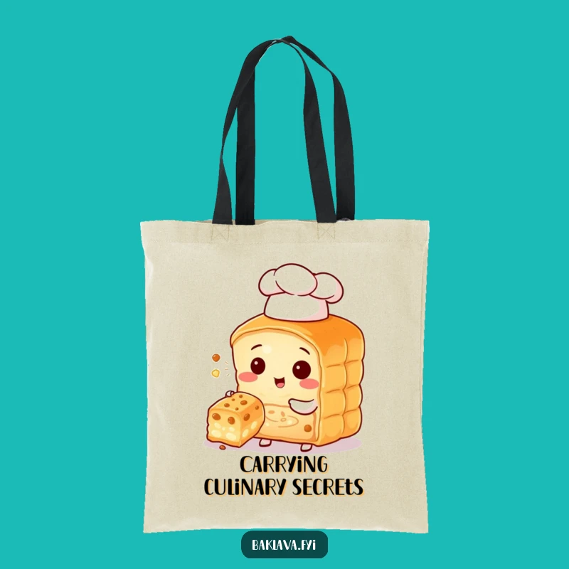 Funny Baklava Chef Tote Bag: Cute Pastry Offering Bite Gift