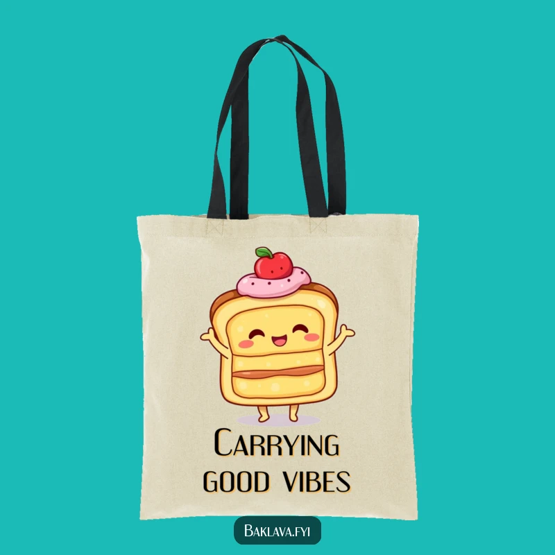 Funny Shimmy Pastry Tote Bag - Happy Layered Treat Carryall