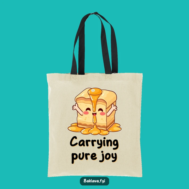 Funny Happy Baklava Tote Bag - Sweet Syrup Shopping Bag, Great Gift