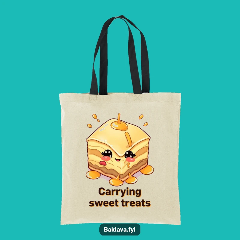 Funny Baklava Syrup Tote Bag: Carry Your Sweetness with This Character