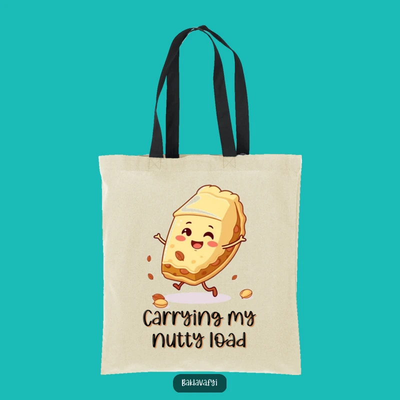 Funny Baklava Cartwheel Tote Bag: Hilarious Dessert Lover Carry-All Gift
