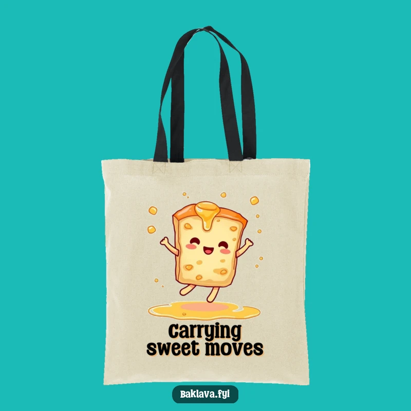 Funny Dancing Baklava Tote Bag: Carry Your Sweets with Humorous Flair