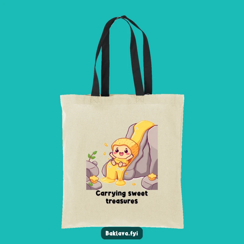 Funny Honey Waterfall Baklava Tote Bag: Sweet Adventure Carry-All Gift