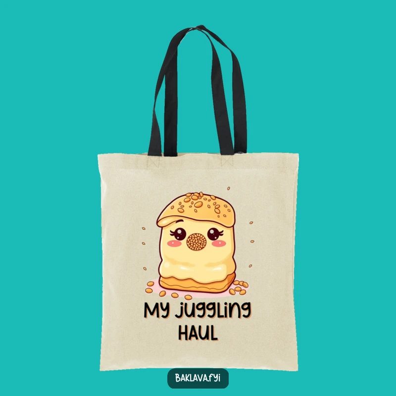 Funny Juggling Baklava Tote Bag - Carry Your Essentials with Playful Humor!