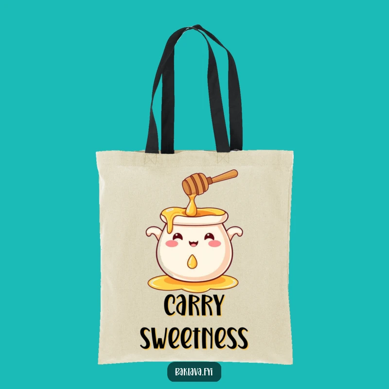 Funny Smiling Honey Pot Tote Bag: Carry Sweetness Everywhere