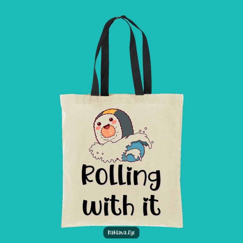 Funny Sushi Roll Wave Tote Bag: Your Go-To Hilarious Accessory for Errands